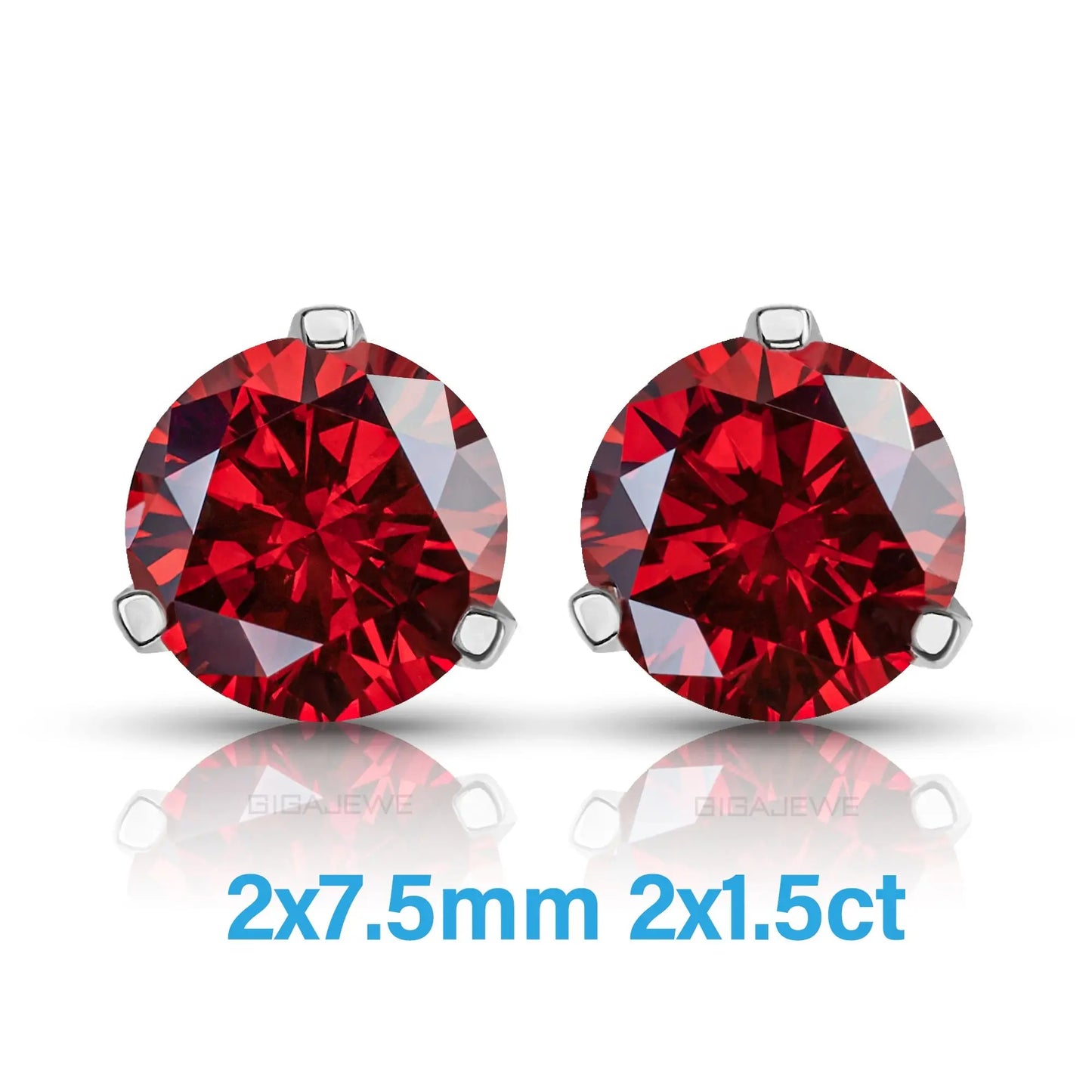 18k White Gold Plated Silver Stud Earrings 3ctw (multiple moissanite colors) Moissanite Engagement Rings & Jewelry | Luxus Moissanite
