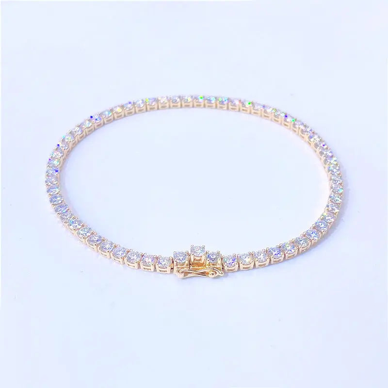 18k White or Yellow Gold Plated Moissanite Tennis Bracelet 2.5ctw - 10ctw Moissanite Engagement Rings & Jewelry | Luxus Moissanite