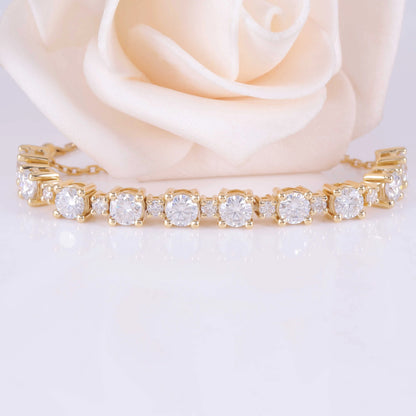 18k Yellow Gold Tennis Moissanite Bracelet 2.8ctw Moissanite Engagement Rings & Jewelry | Luxus Moissanite | Beautiful 18K Yellow Gold Bracelet