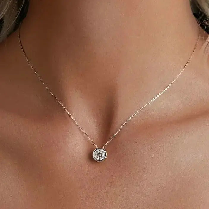 5 STONE 925 SILVER MOISSANITE NECKLACE 1.5CTW Moissanite Engagement Rings & Jewelry | Luxus Moissanite