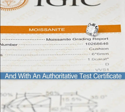 Cushion Cut Moissanite Loose Stones 4.5mm (0.5ct) - 11mm (7ct) options - DE Moissanite Engagement Rings & Jewelry | Luxus Moissanite