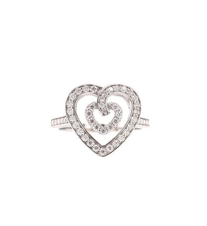 925 SILVER LOVE HEART RING W/MOISSANITE STONES AND POETRY CARD Moissanite Engagement Rings & Jewelry | Luxus Moissanite