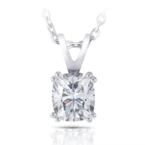 Moissanite Stone Best Necklace Platinum Plated Silver 1ct Moissanite Engagement Rings & Jewelry | Luxus Moissanite