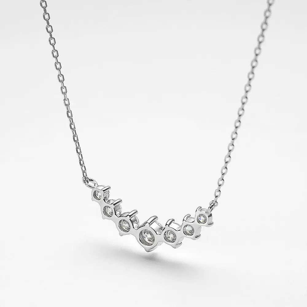 Plated 925 Sterling Silver Moissanite Necklace 2.8ct Total Moissanite Engagement Rings & Jewelry | Luxus Moissanite