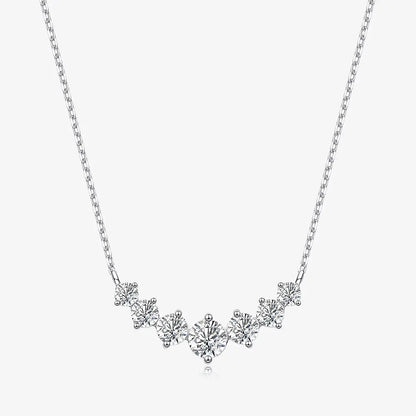 Plated 925 Sterling Silver Moissanite Necklace 2.8ct Total Moissanite Engagement Rings & Jewelry | Luxus Moissanite