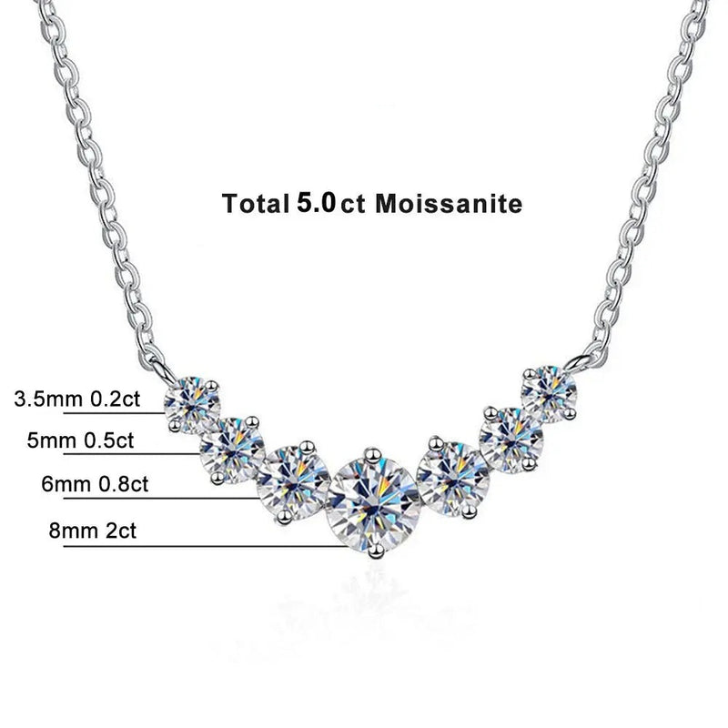 Plated 925 Sterling Silver Moissanite Necklace 2.8ct Total Moissanite Engagement Rings & Jewelry | Luxus Moissanite