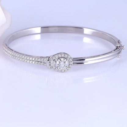 Platinum Plated Silver Moissanite Bracelet 2ctw Moissanite Engagement Rings & Jewelry | Luxus Moissanite