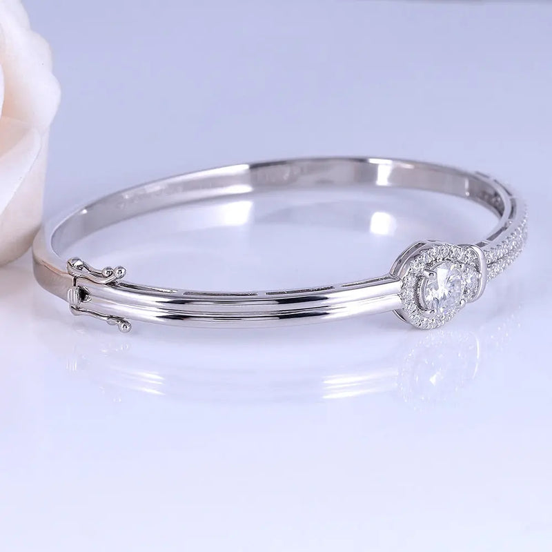 Platinum Plated Silver Moissanite Bracelet 2ctw Moissanite Engagement Rings & Jewelry | Luxus Moissanite