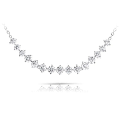 Platinum Plated Silver Moissanite Necklace 3ct Total Moissanite Engagement Rings & Jewelry | Luxus Moissanite