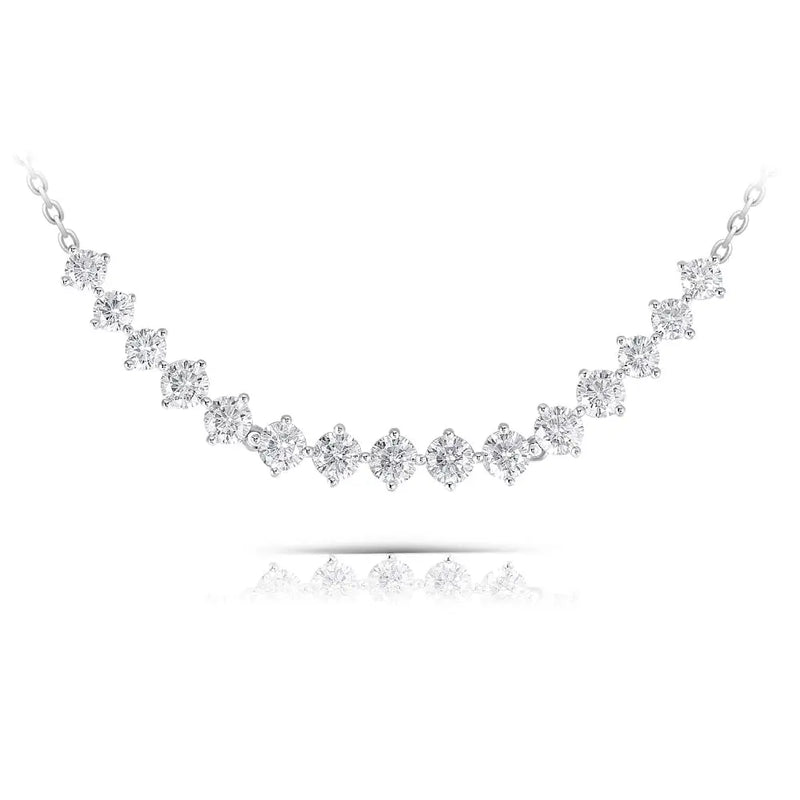 Platinum Plated Silver Moissanite Necklace 3ct Total Moissanite Engagement Rings & Jewelry | Luxus Moissanite