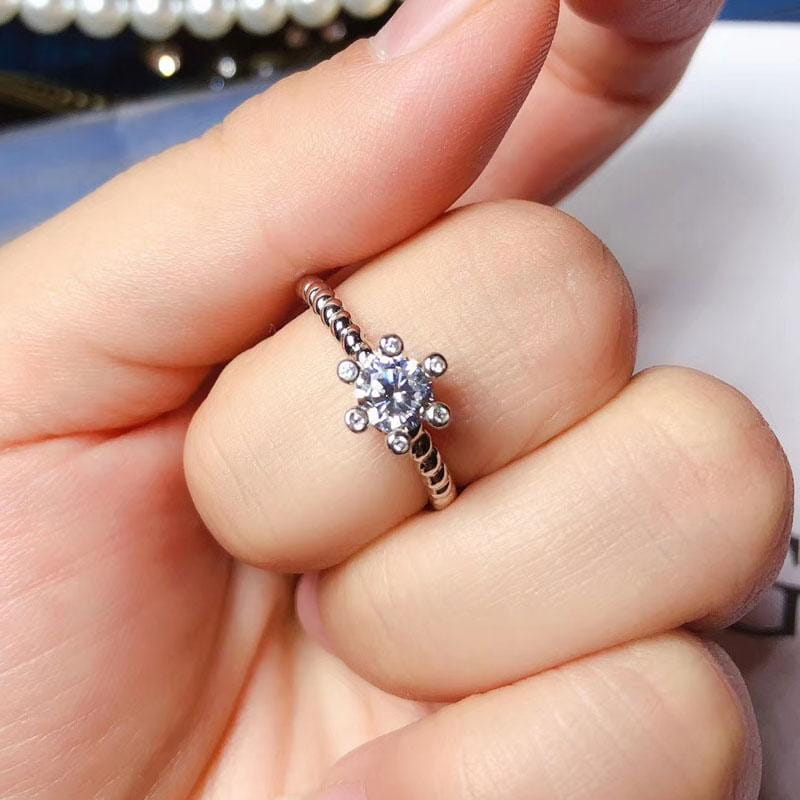 Platinum Plated Silver Moissanite Ring 1ct Moissanite Engagement Rings & Jewelry | Luxus Moissanite / Platinum Ring Women