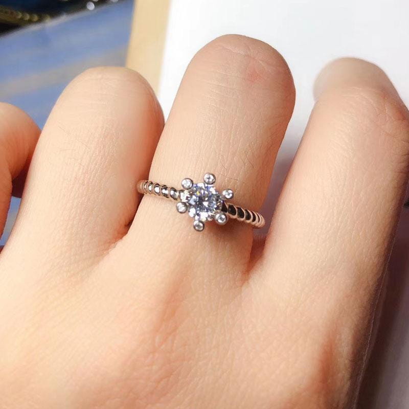 Platinum Plated Silver Moissanite Ring 1ct Moissanite Engagement Rings & Jewelry | Luxus Moissanite / Platinum Ring Women