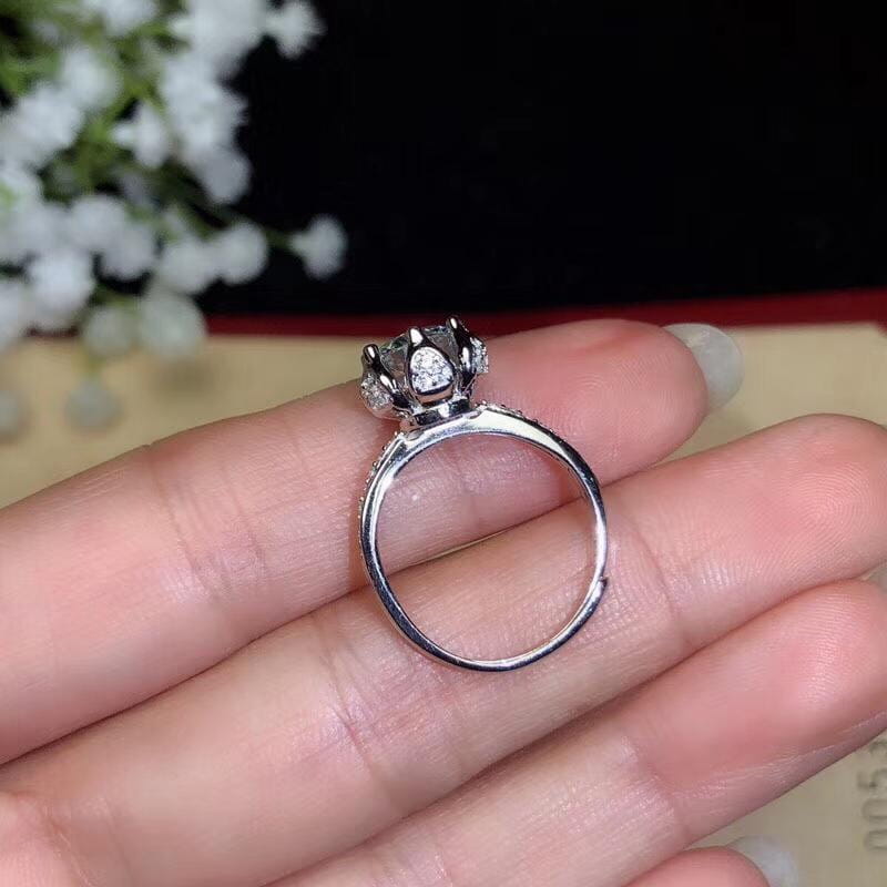 Platinum Plated Silver Vintage Halo Moissanite Ring 1.2ct Center Stone Moissanite Engagement Rings & Jewelry | Luxus Moissanite