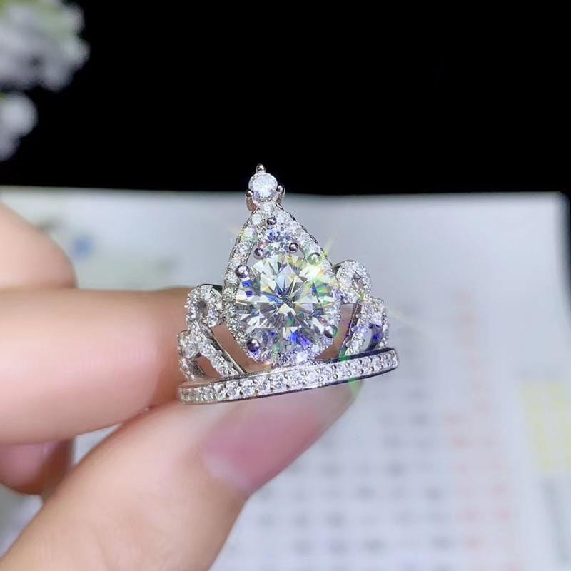 Platinum Plated Silver Vintage Moissanite Ring 1ct & 2ct Options Moissanite Engagement Rings & Jewelry | Luxus Moissanite