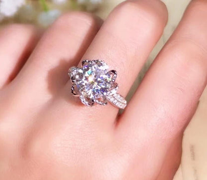 Platinum Plated Silver Vintage Moissanite Ring 1ct, 2ct, 3ct Options Moissanite Engagement Rings & Jewelry | Luxus Moissanite | Moissanite Engagement Rings Cheap