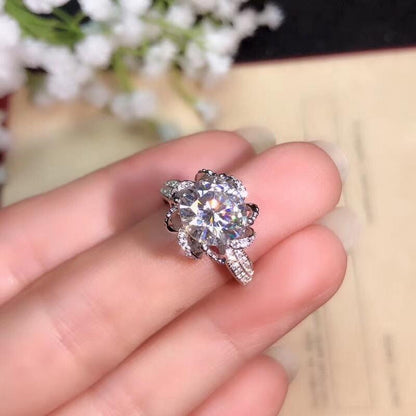 Platinum Plated Silver Vintage Moissanite Ring 1ct, 2ct, 3ct Options Moissanite Engagement Rings & Jewelry | Luxus Moissanite | Moissanite Engagement Rings Cheap