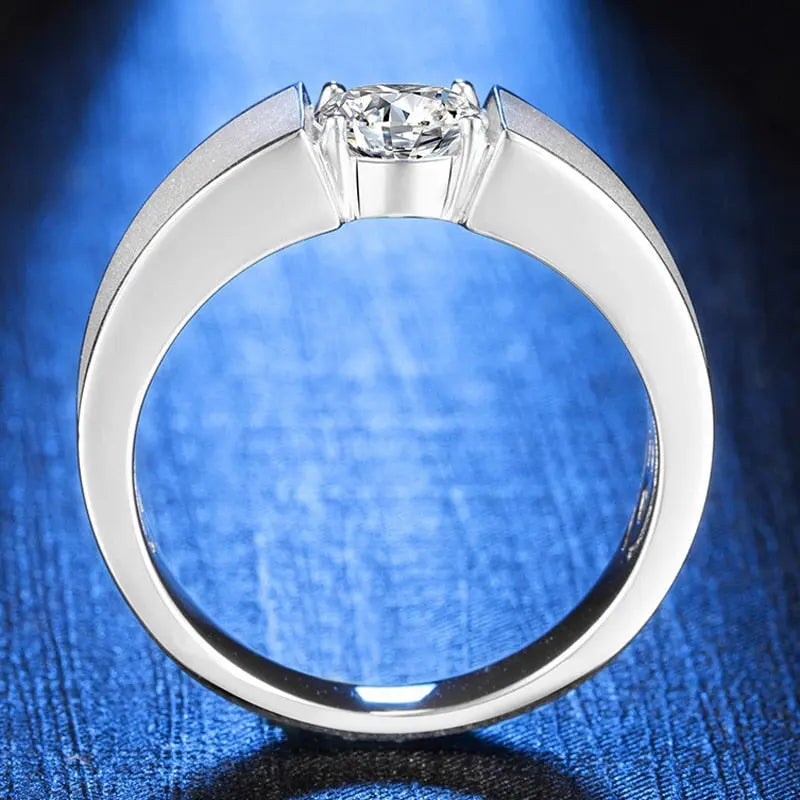 Single Stone Men's Silver Ring – FIERY FLAIR
