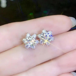 White Gold Plated Silver Halo Stud Moissanite Earrings 1ctw and 2ctw Options Moissanite Engagement Rings & Jewelry | Luxus Moissanite | Best Stud Earrings Earrings for Your Dear One!