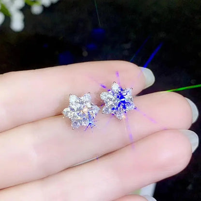 White Gold Plated Silver Halo Stud Moissanite Earrings 1ctw and 2ctw Options Moissanite Engagement Rings & Jewelry | Luxus Moissanite| Best Stud Earrings Earrings for Your Dear One!