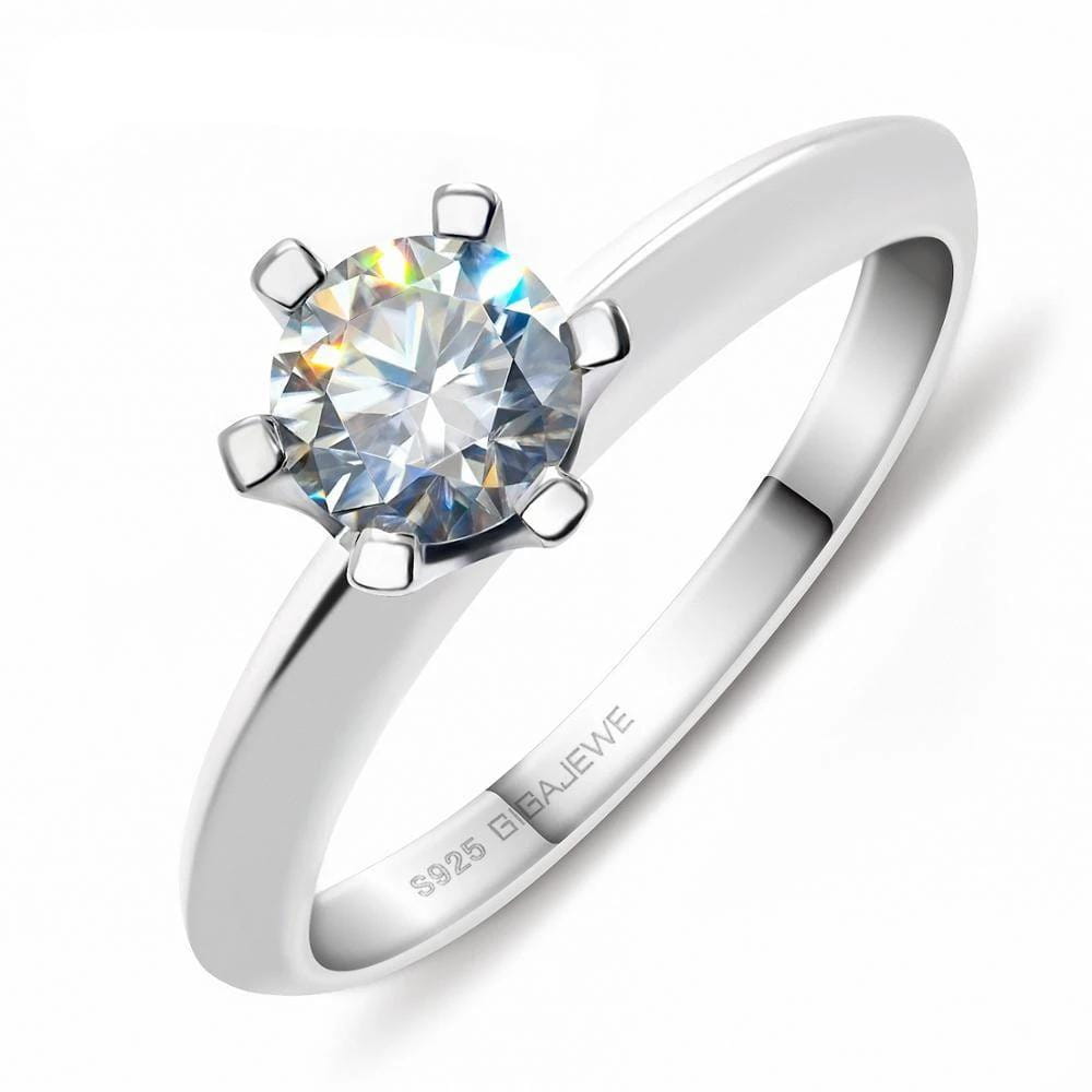 White Gold Plated Silver Moissanite Ring 0.5ct (multiple colors) Moissanite Engagement Rings & Jewelry | Luxus Moissanite