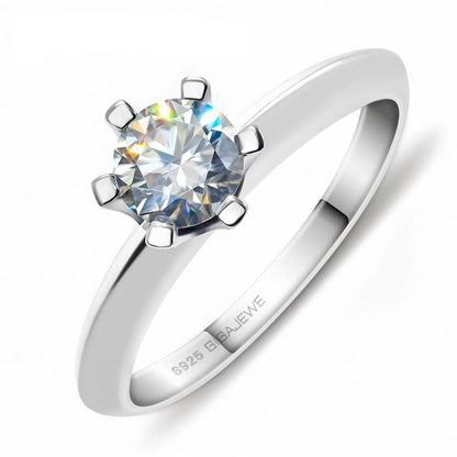 White Gold Plated Silver Moissanite Ring 0.5ct (multiple colors) Moissanite Engagement Rings & Jewelry | Luxus Moissanite