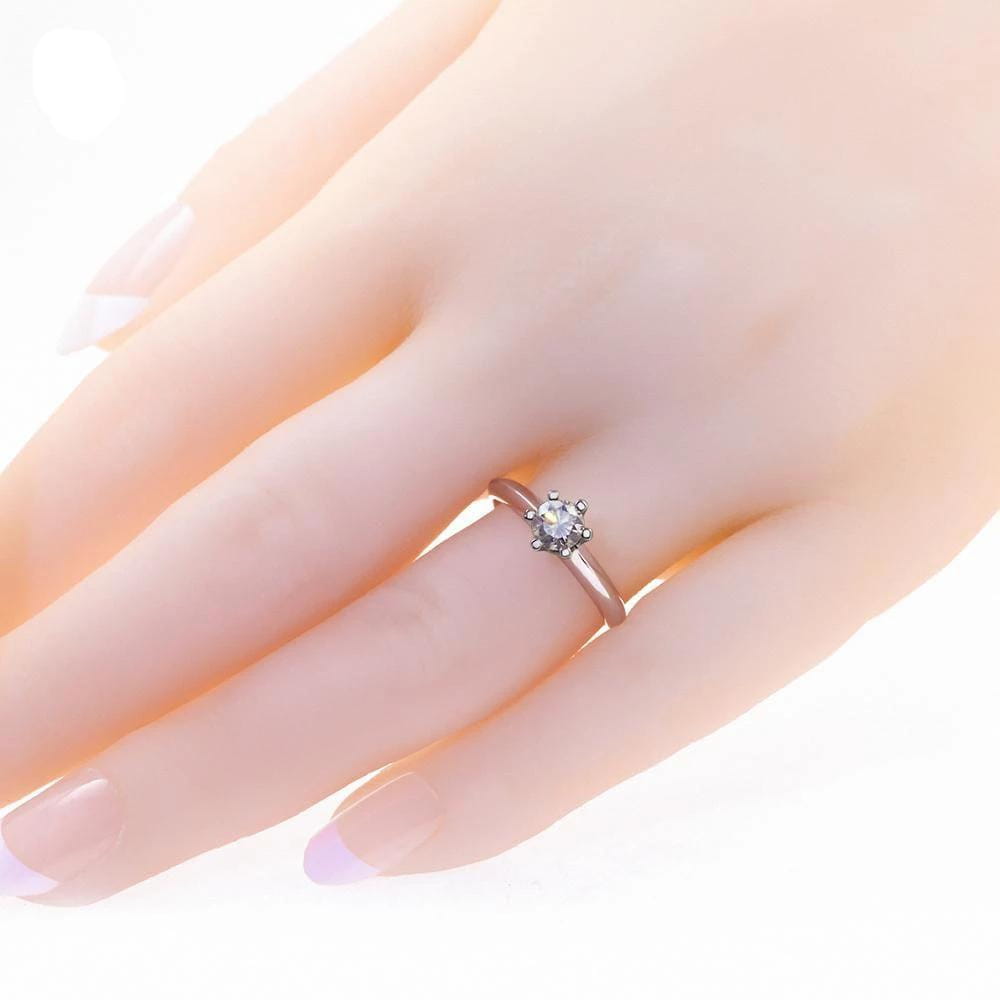 White Gold Plated Silver Moissanite Ring 0.5ct (multiple colors) Moissanite Engagement Rings & Jewelry | Luxus Moissanite