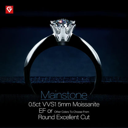 White Gold Plated Silver Moissanite Ring 0.5ct (multiple colors) Moissanite Engagement Rings & Jewelry | Luxus Moissanite