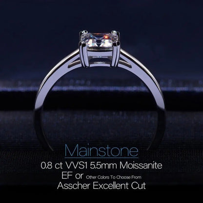 White Gold Plated Silver (multiple color options) Moissanite Ring 0.8ct Moissanite Engagement Rings & Jewelry | Luxus Moissanite | |Promise Rings Women